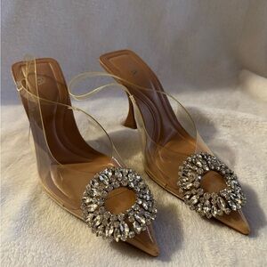 Zara Elegant Tan Women's Shoes with Crystal Embellishments